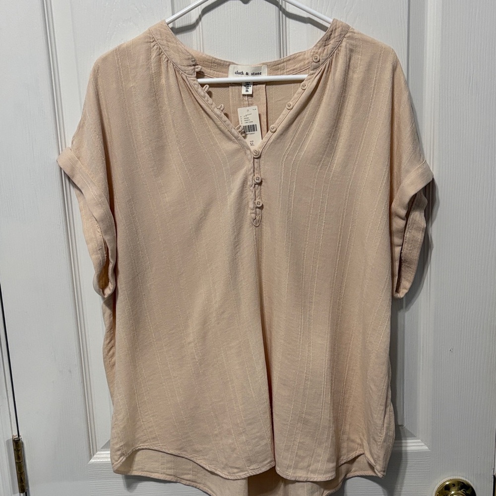 Cloth & Stone Light Beige Blouse New with Tags Size XL - Picture 3 of 9